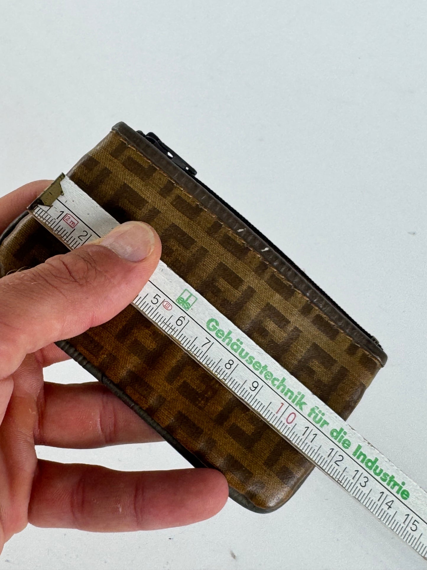 Vintage Fendi Monogram Leather card holder brown