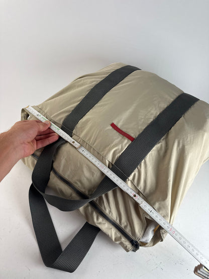 Sac de voyage Prada Sport vintage en polyester beige gris