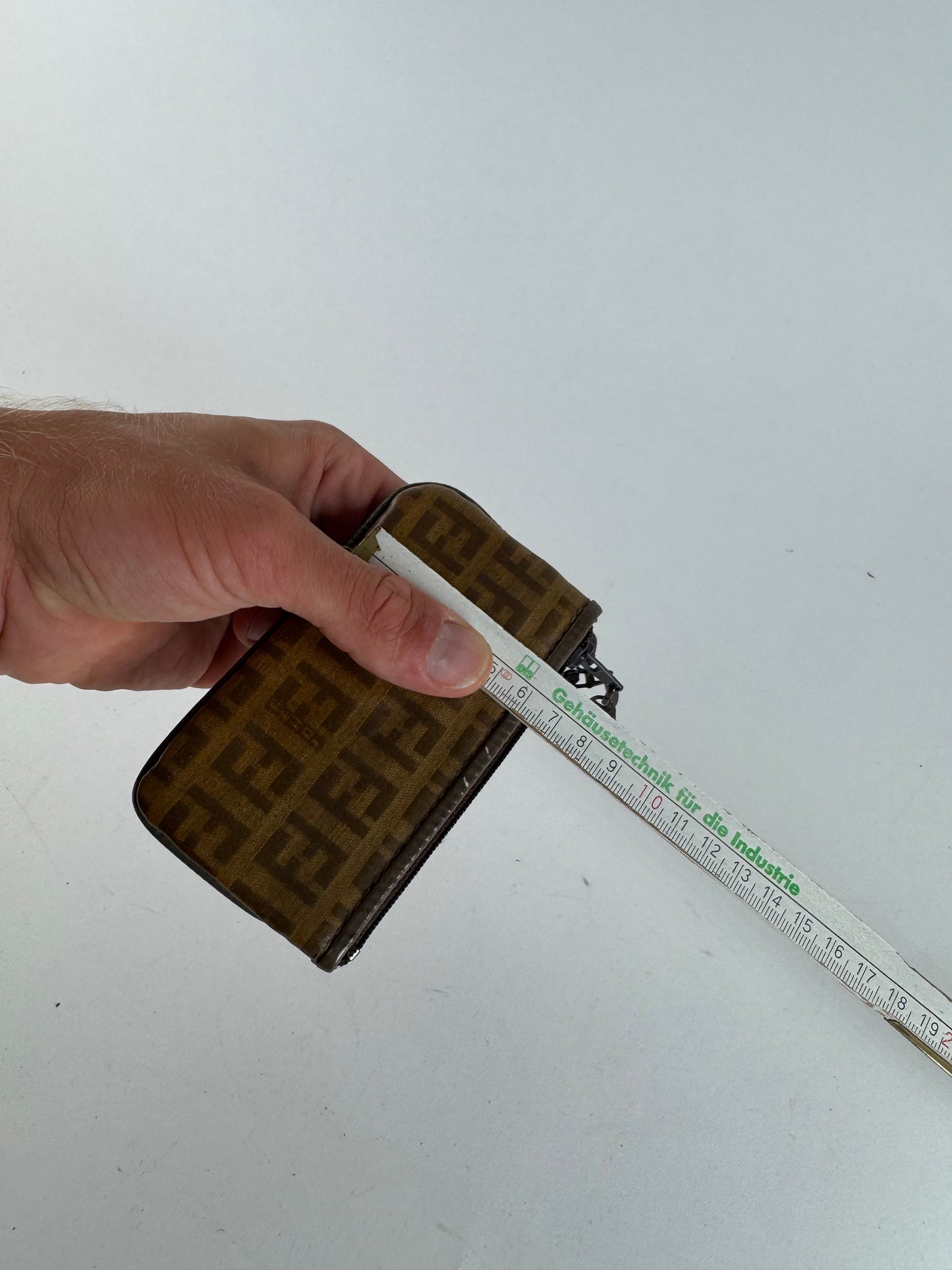 Vintage Fendi Monogram Leather card holder brown