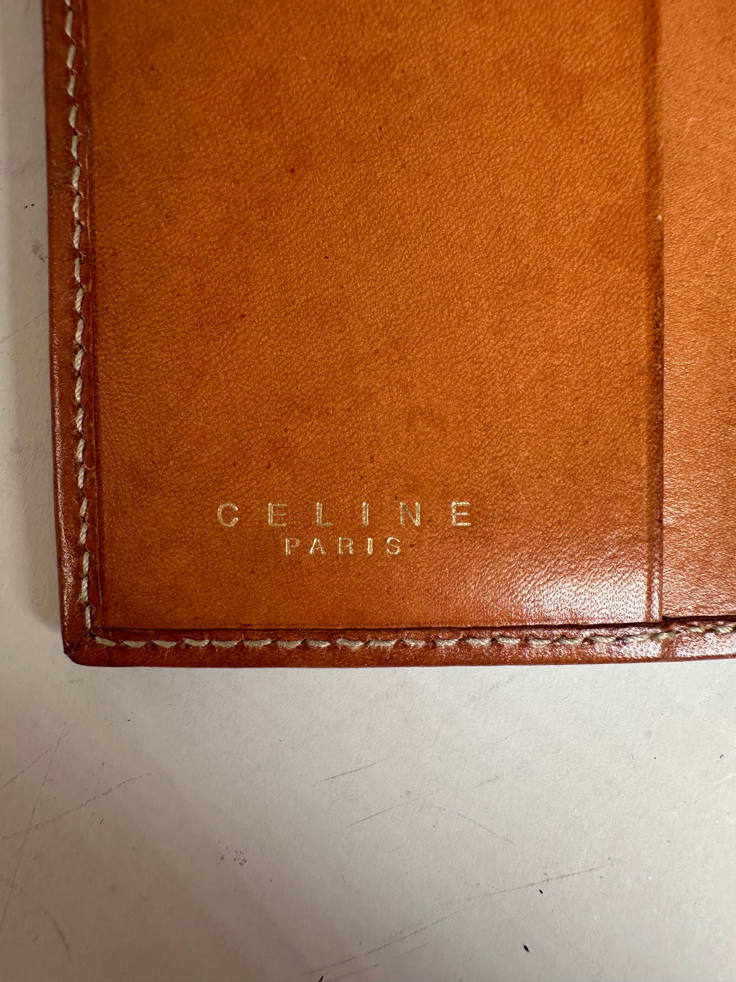 Vintage Celine Monogram Canvas Wallet Brown Gold