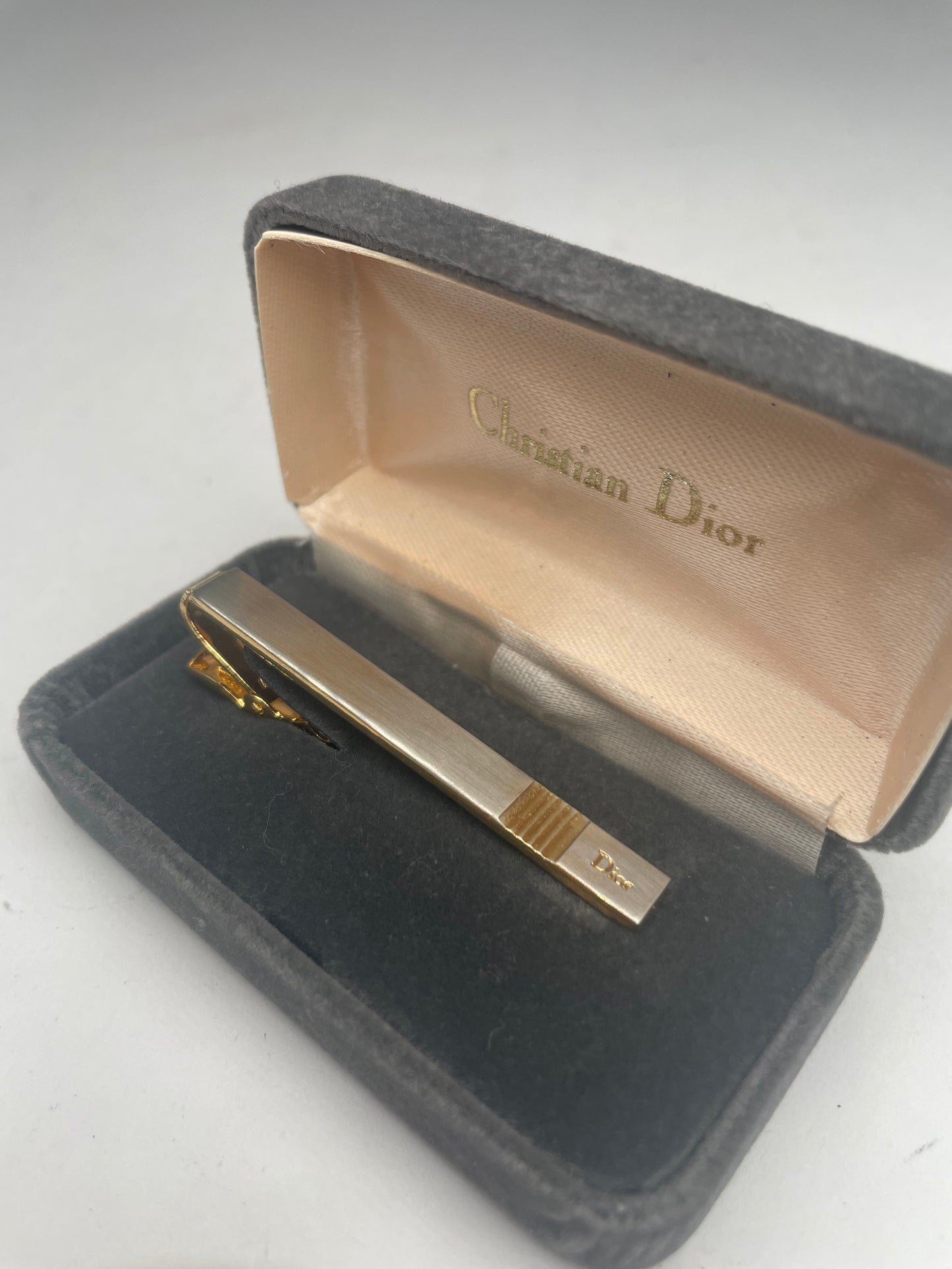 Vintage Dior Tie Money Clamp Golden Steel