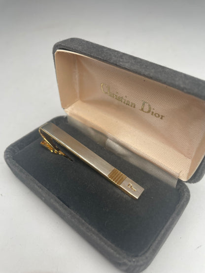 Vintage Dior Tie Money Clamp Golden Steel