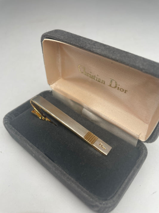 Vintage Dior Tie Money Clamp Golden Steel