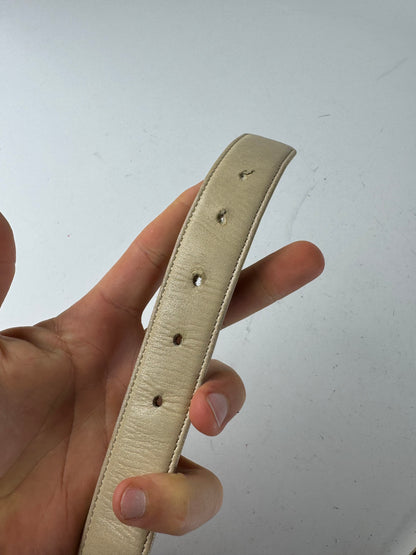 Vintage Yves Saint Laurent Leather Belt beige