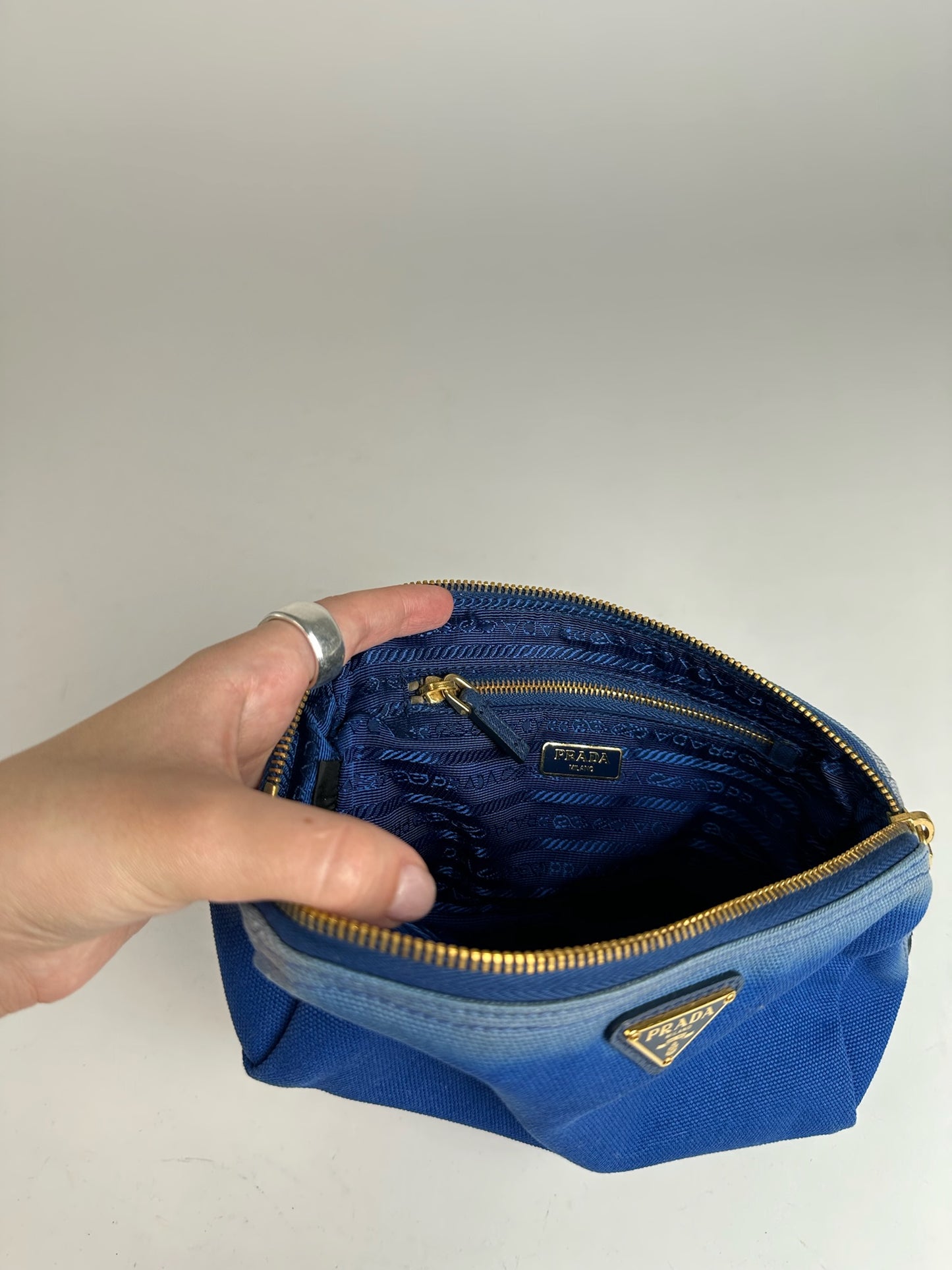 Vintage Prada Denim Bag/Clutch navy