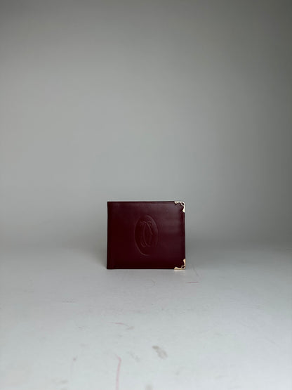 Vintage Cartier Must de Cartier Bifold Leather Card Holder Bordeaux