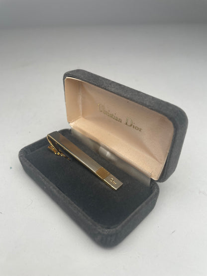 Vintage Dior Tie Money Clamp Golden Steel
