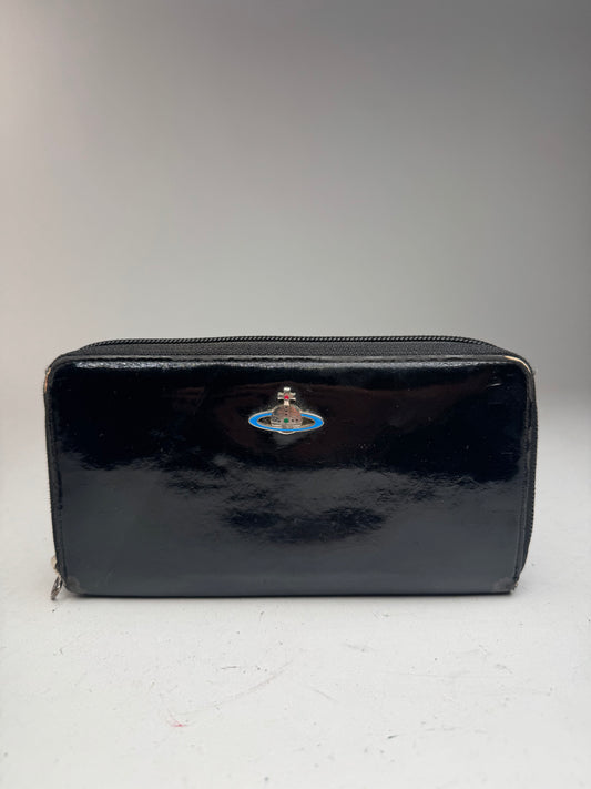 Vintage Vivienne Westwood Patent Leather zippy wallet black