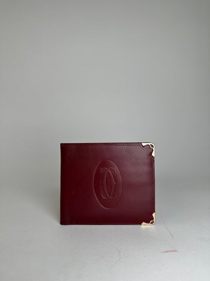 Vintage Cartier Must de Cartier Bifold Leather Card Holder Bordeaux