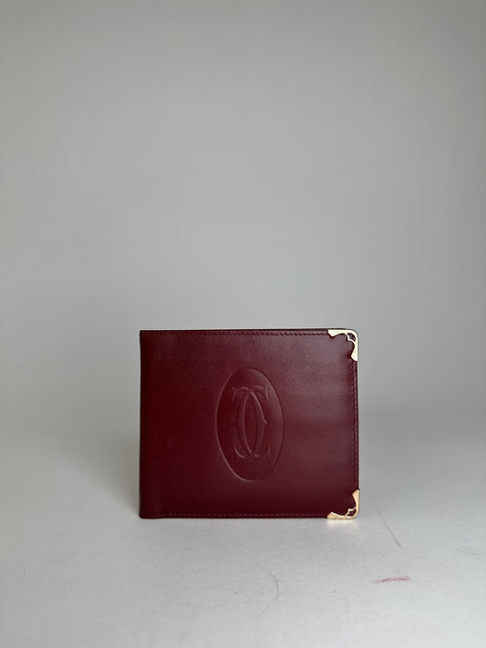 Vintage Cartier Must de Cartier Bifold Leather Card Holder Bordeaux