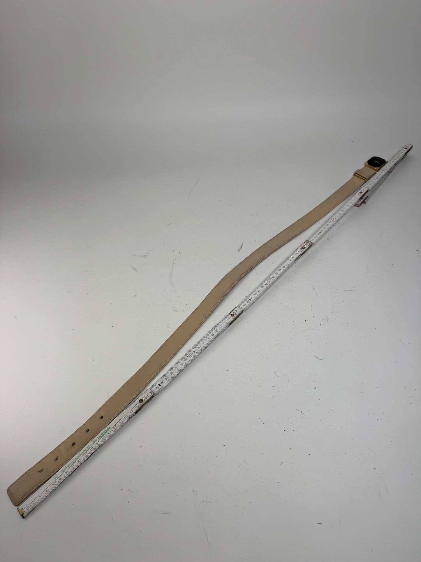 Vintage Yves Saint Laurent Leather Belt beige