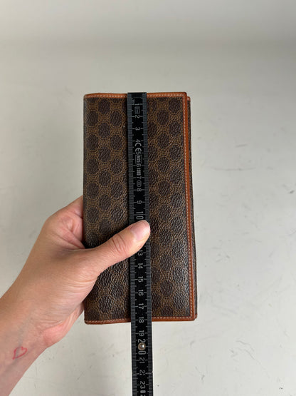 Vintage Celine Monogram Canvas Wallet Brown Gold