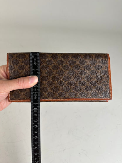Vintage Celine Monogram Canvas Wallet Brown Gold