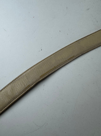 Vintage Yves Saint Laurent Leather Belt beige