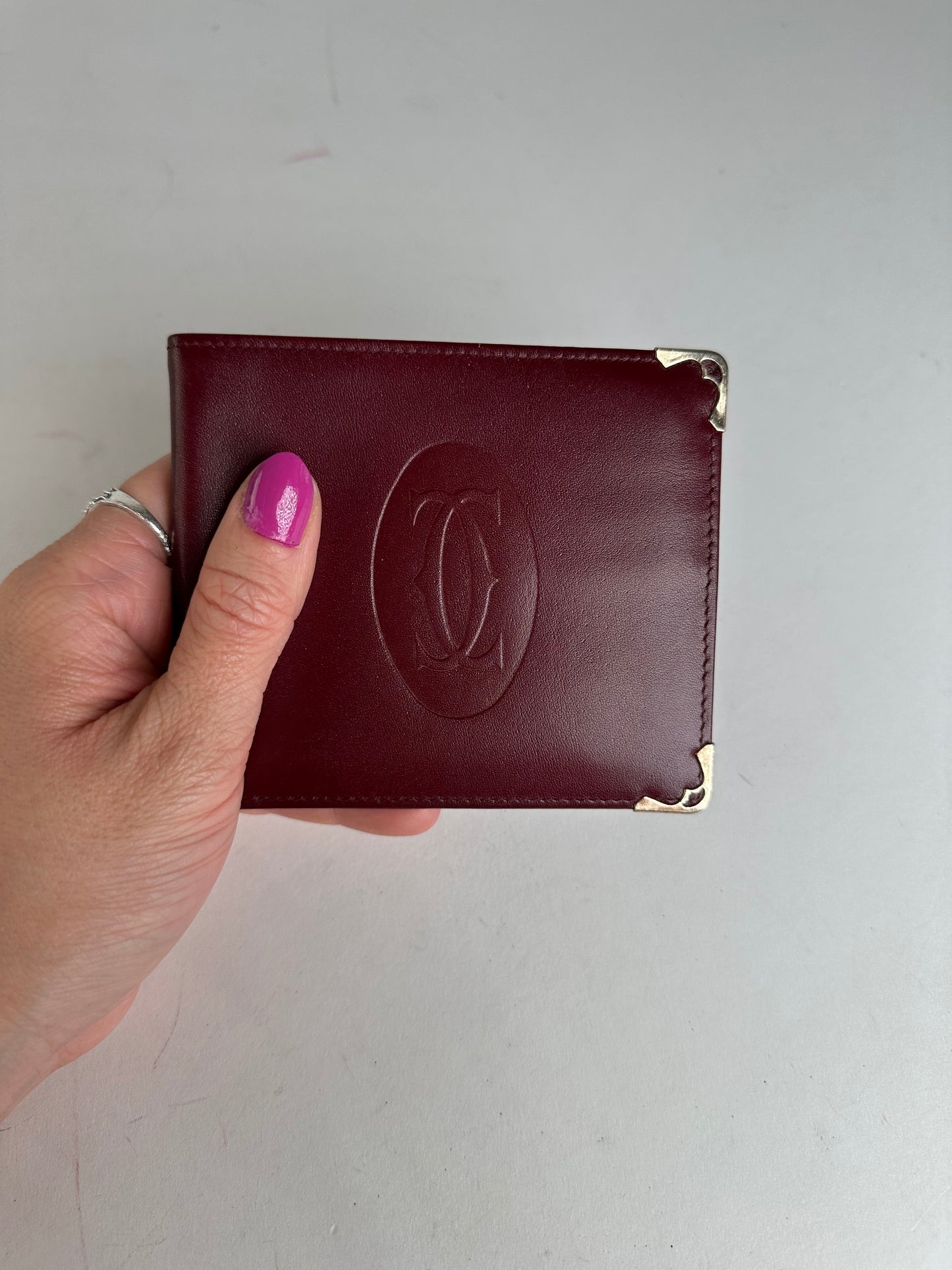 Vintage Cartier Must de Cartier Bifold Leather Card Holder Bordeaux