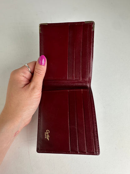 Vintage Cartier Must de Cartier Bifold Leather Card Holder Bordeaux