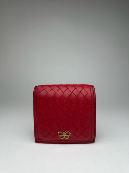 Vintage Bottega Veneta Leather Wallet Red