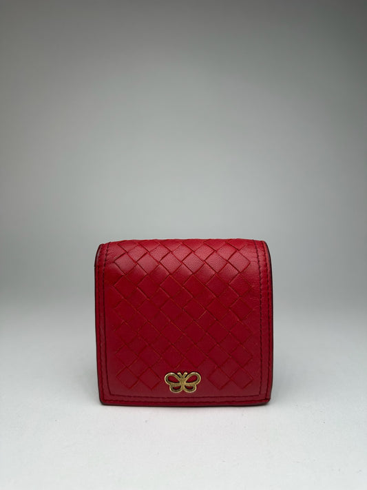 Vintage Bottega Veneta Leather Wallet Red