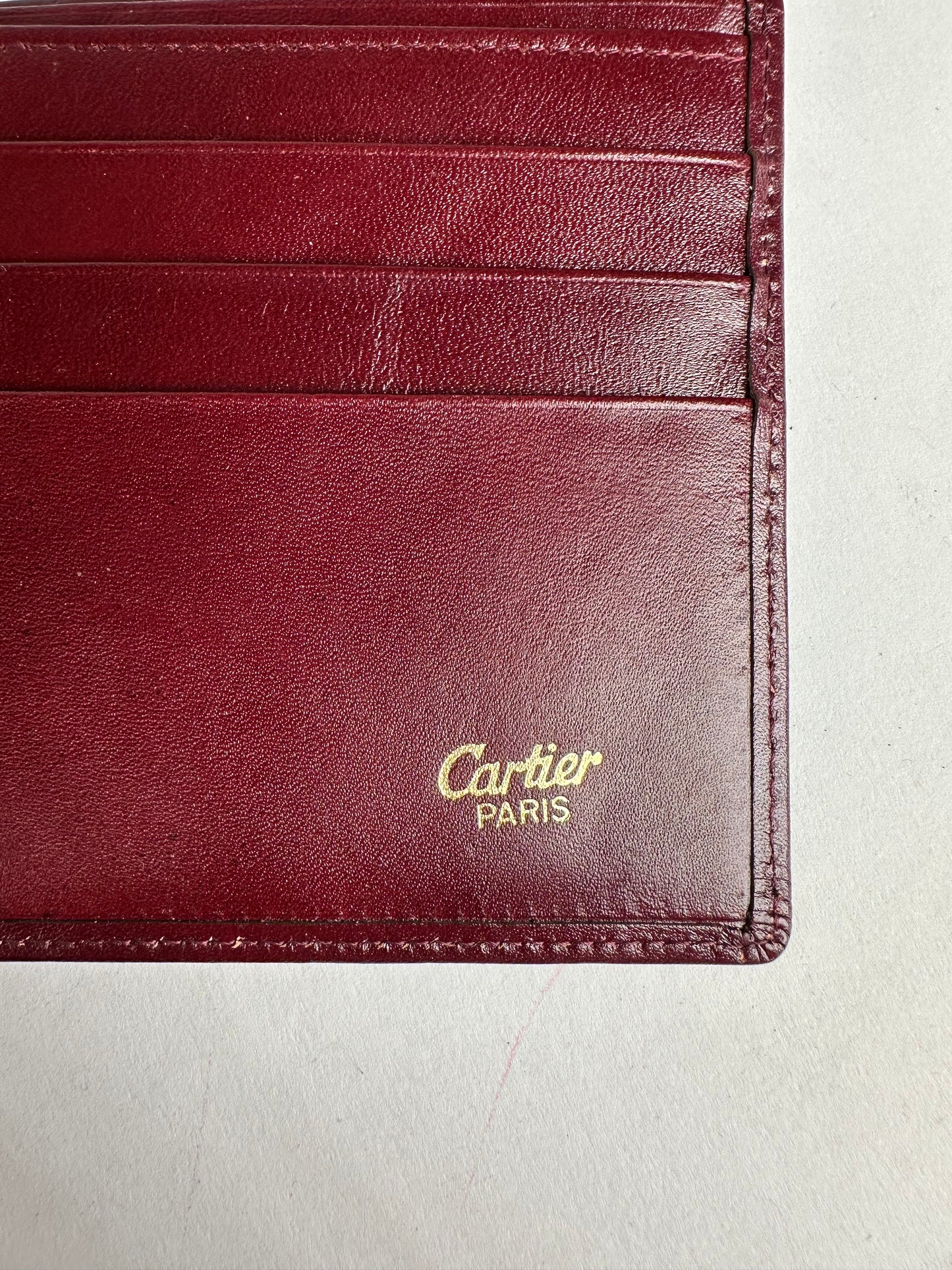 Vintage Cartier Must de Cartier Bifold Leather Card Holder Bordeaux