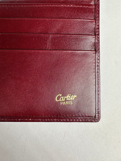 Vintage Cartier Must de Cartier Bifold Leather Card Holder Bordeaux