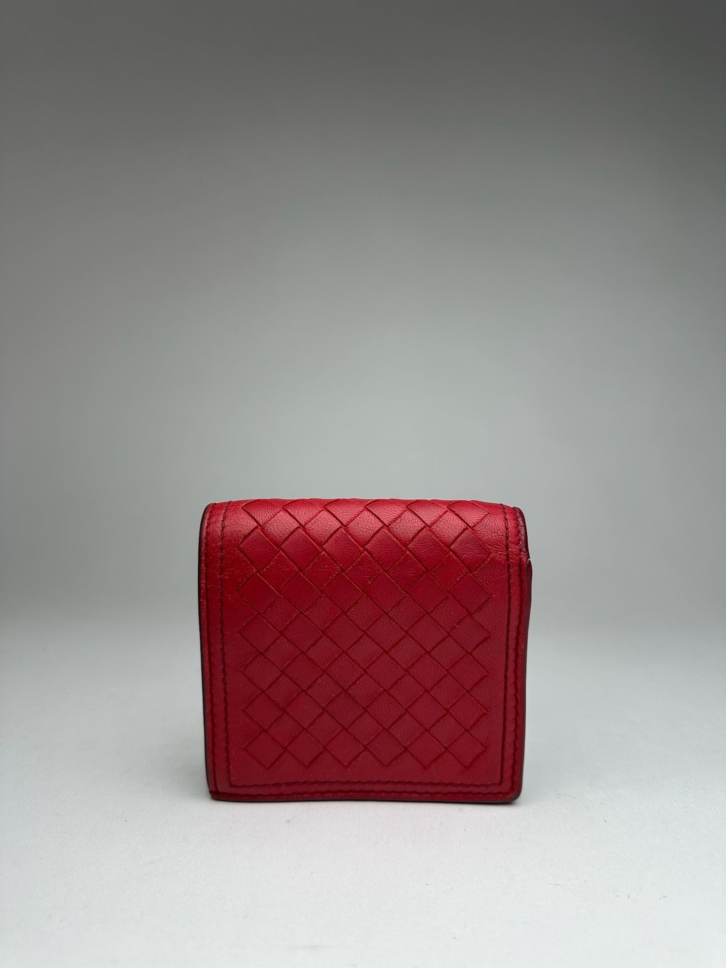 Vintage Bottega Veneta Leather Wallet Red