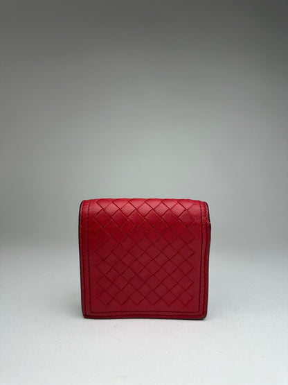 Vintage Bottega Veneta Leather Wallet Red