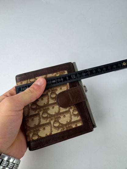 Vintage Dior Oblique Monogram Leather Wallet Brown