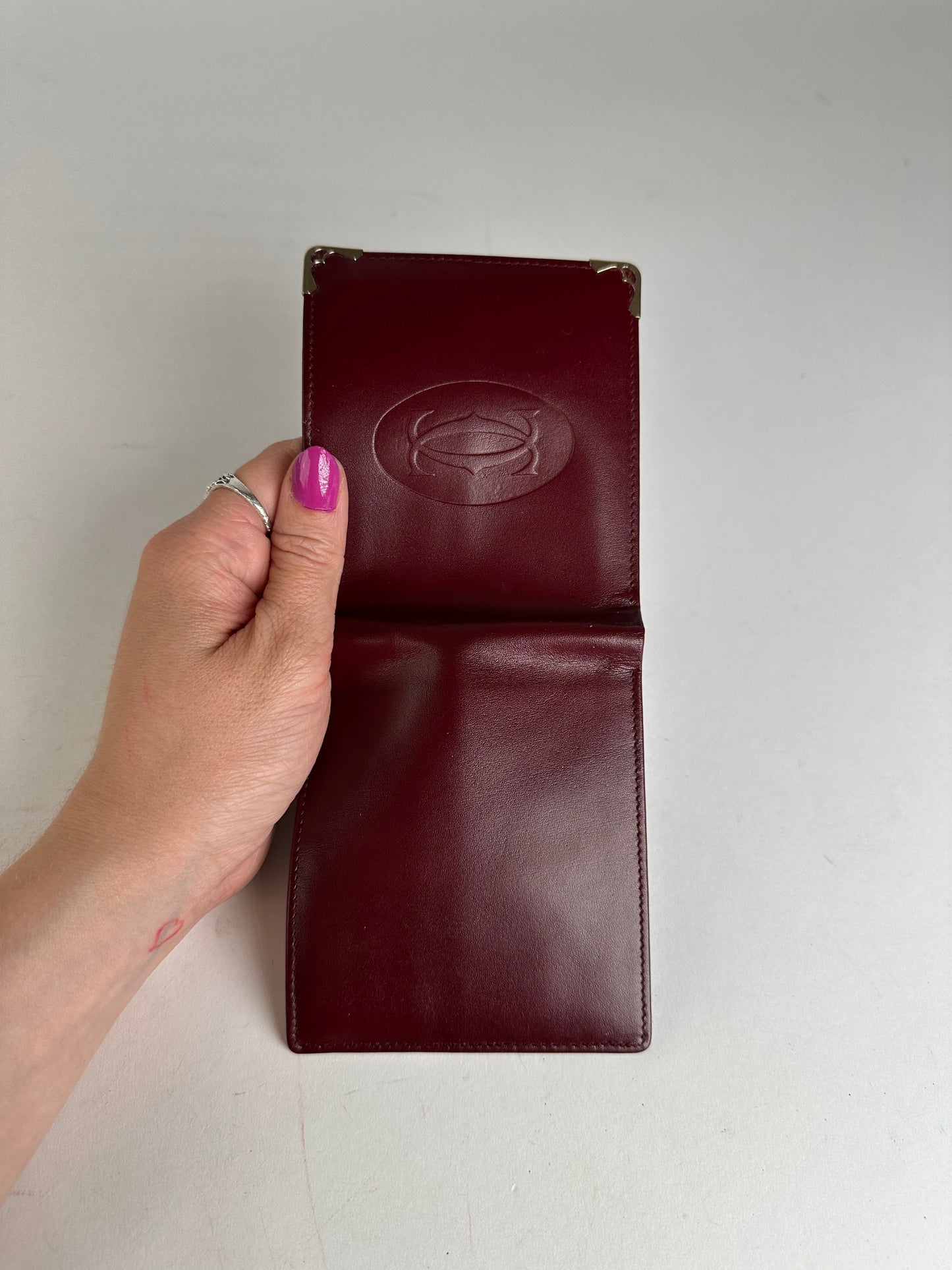 Vintage Cartier Must de Cartier Bifold Leather Card Holder Bordeaux