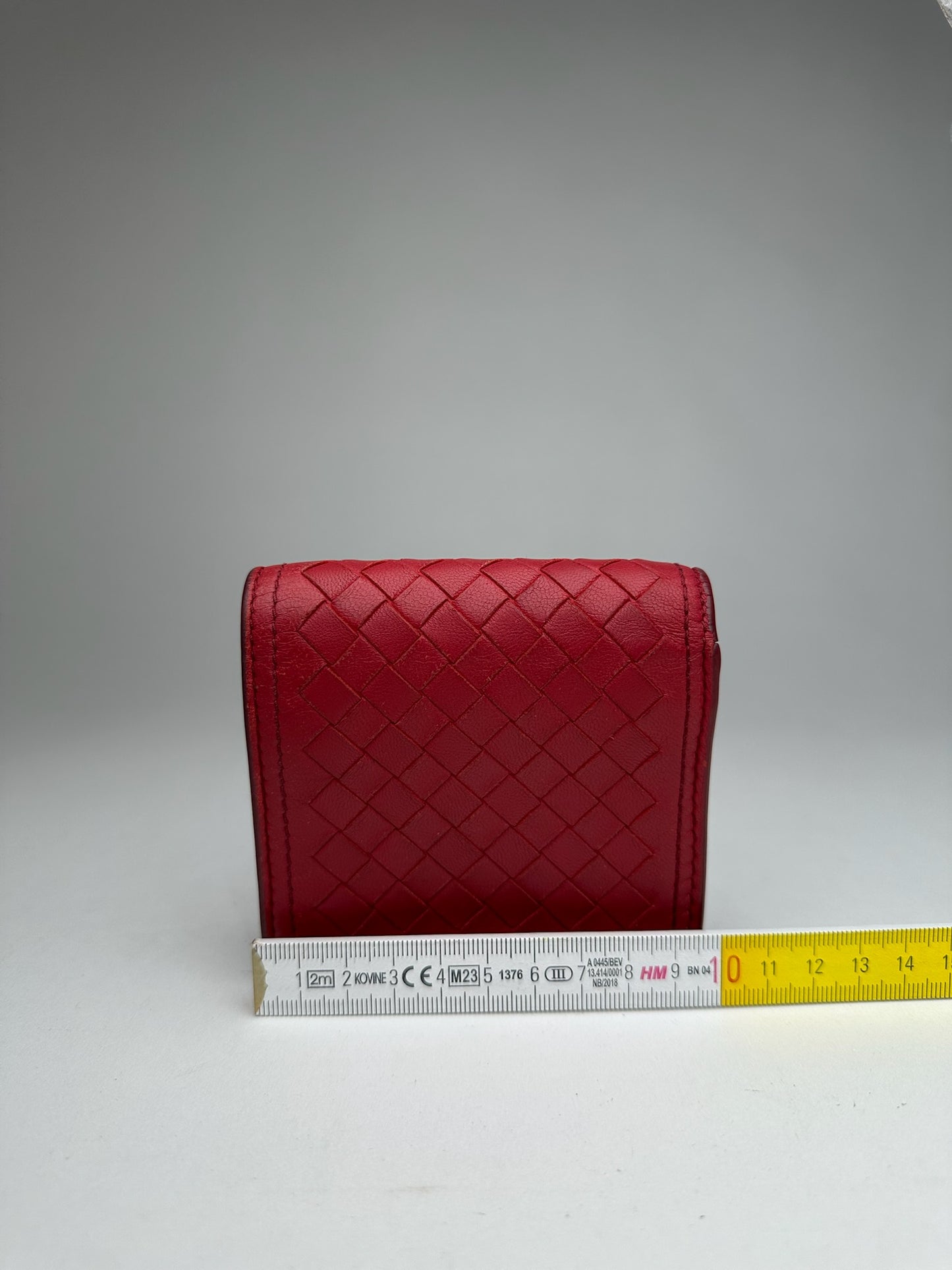 Vintage Bottega Veneta Leather Wallet Red