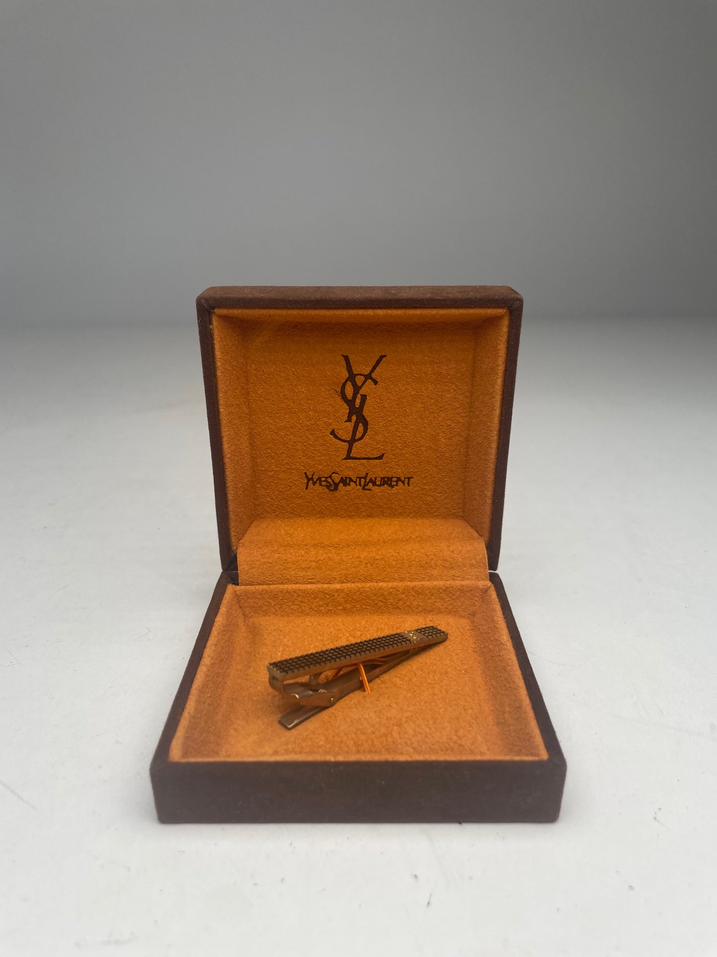 Vintage Yves Saint Laurent Tie / Money Clamp Golden Steel