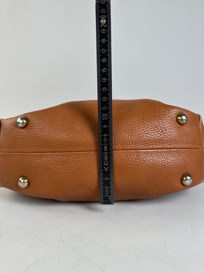 Vintage Givenchy Pebbled Leather Shoulder Bag Brown Gold