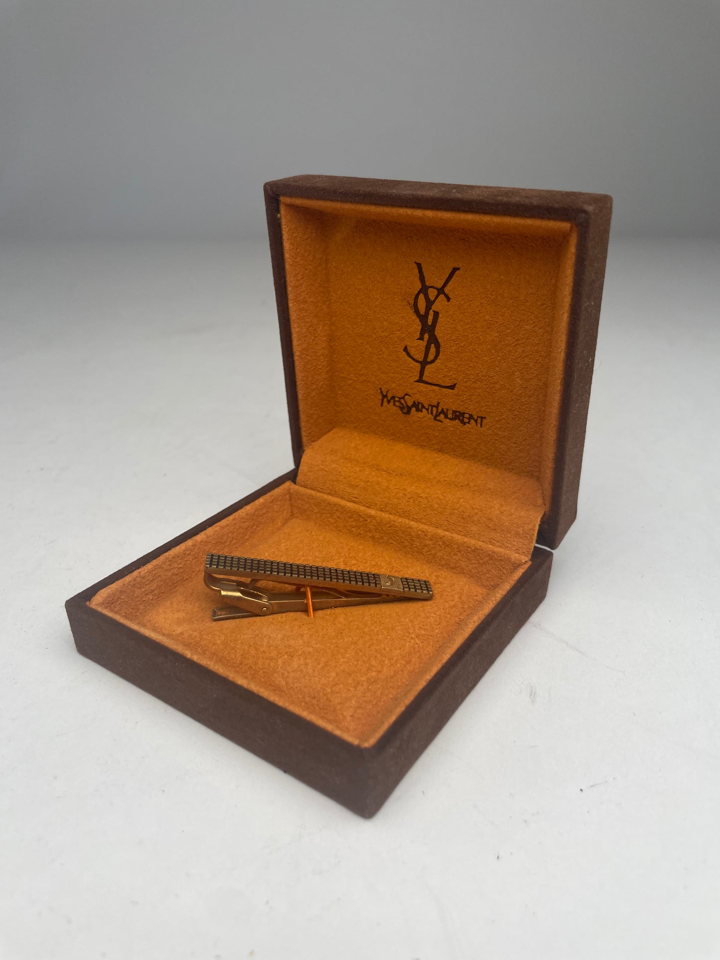 Vintage Yves Saint Laurent Tie / Money Clamp Golden Steel