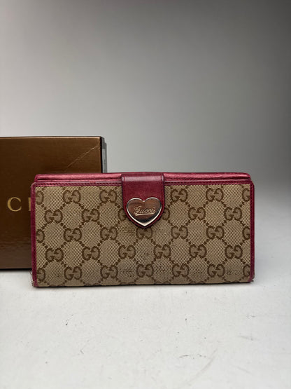 Vintage Gucci Monogram wallet beige purple