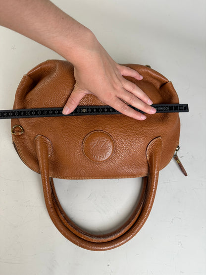 Vintage Givenchy Pebbled Leather Shoulder Bag Brown Gold