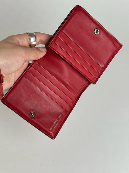 Vintage Bottega Veneta Leather Wallet Red