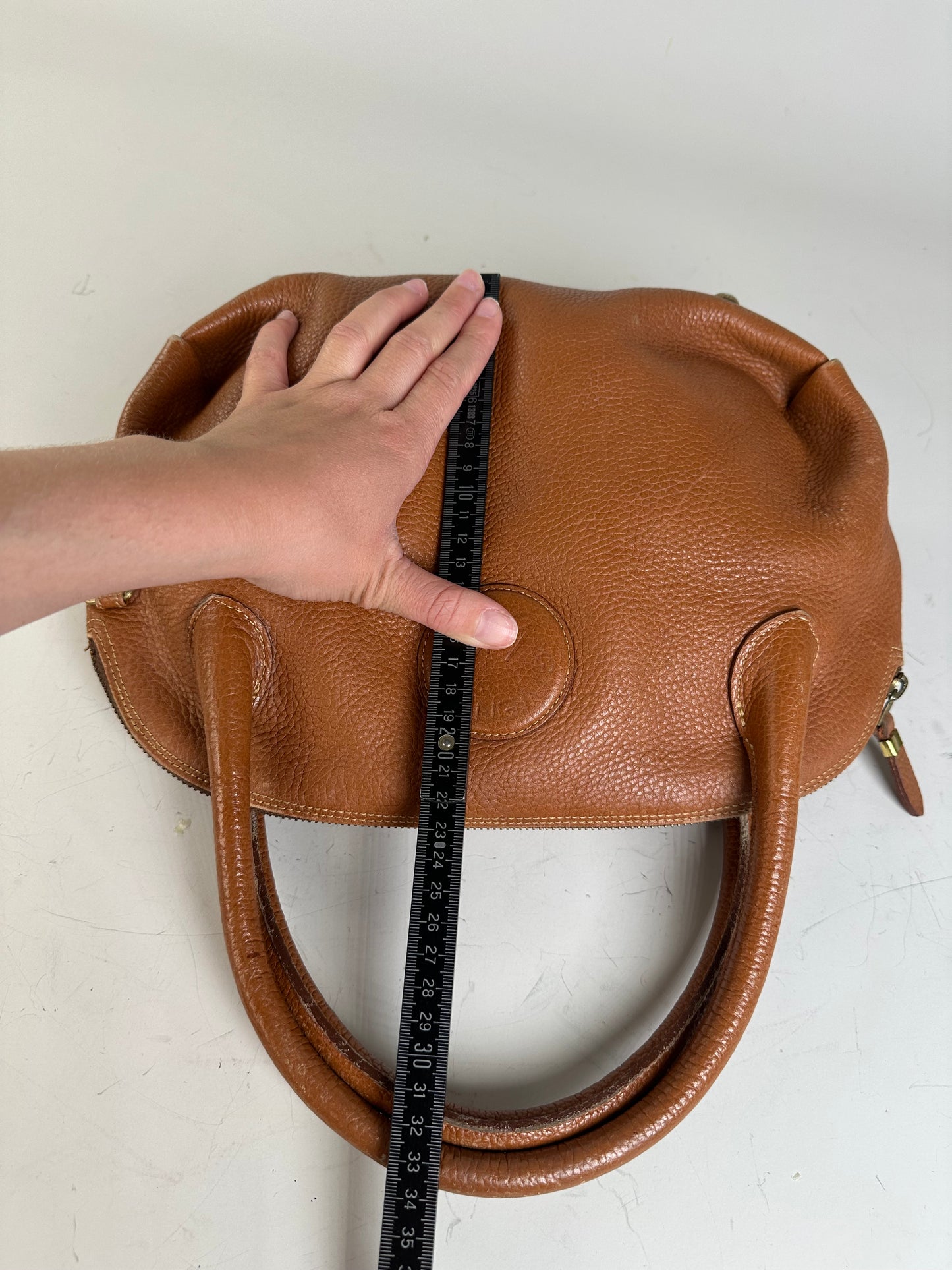 Vintage Givenchy Pebbled Leather Shoulder Bag Brown Gold
