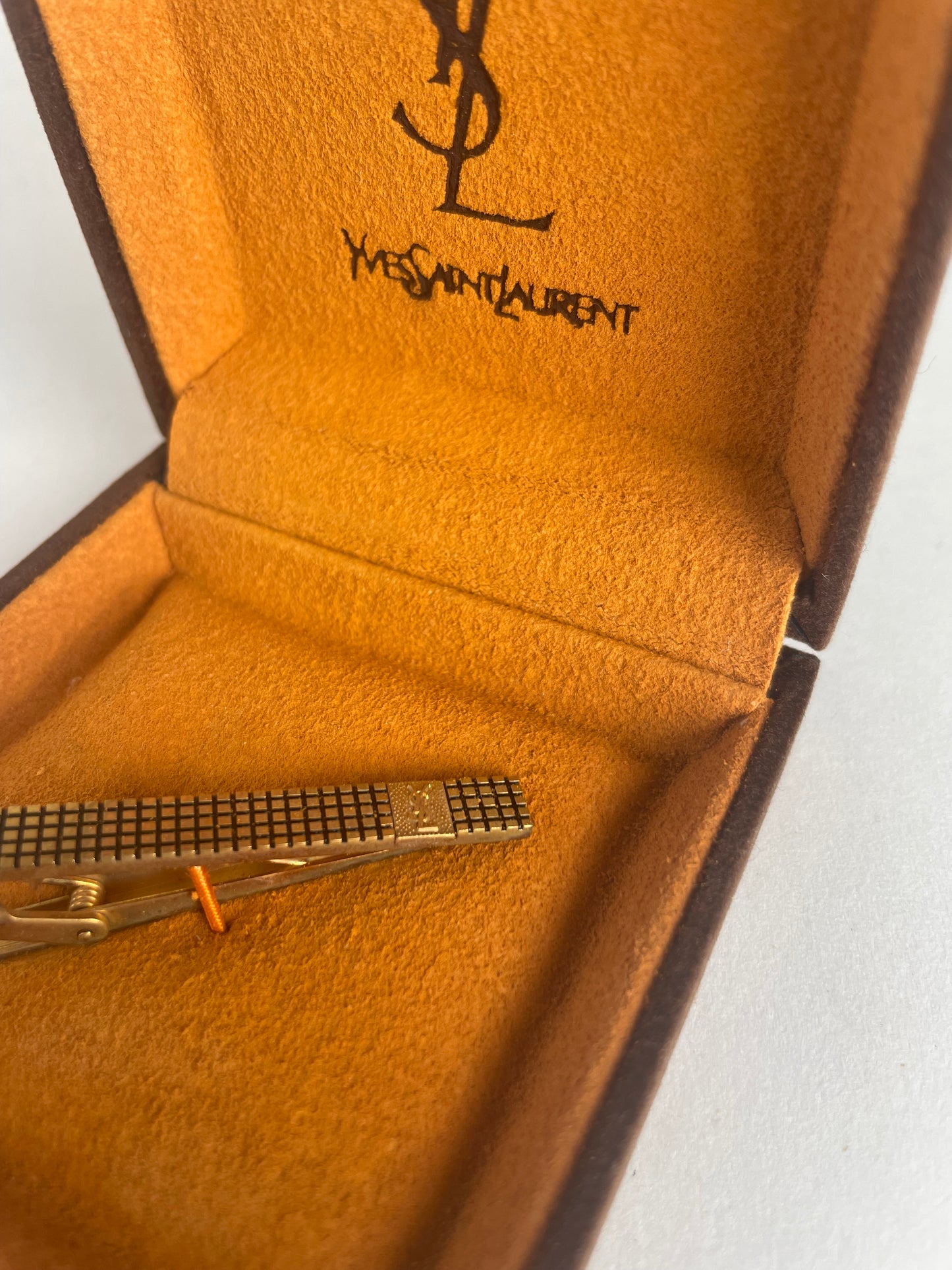 Vintage Yves Saint Laurent Tie / Money Clamp Golden Steel