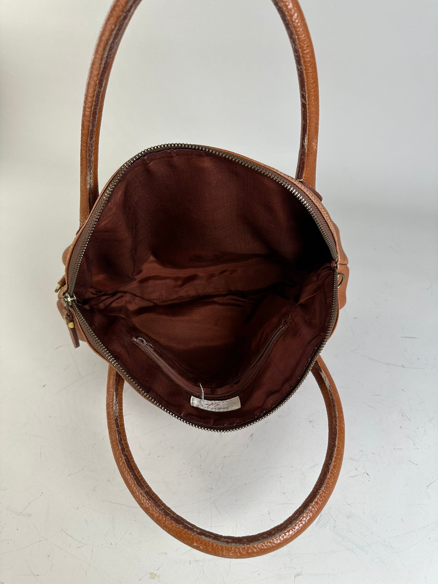 Vintage Givenchy Pebbled Leather Shoulder Bag Brown Gold