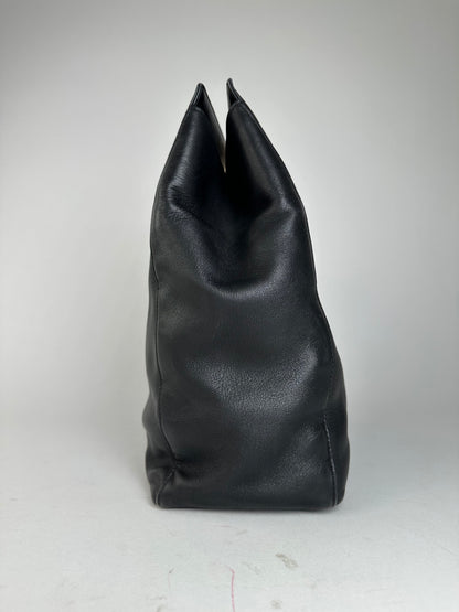 Vintage Salvatore Ferragamo Leather Frame Top Handle Handbag Black