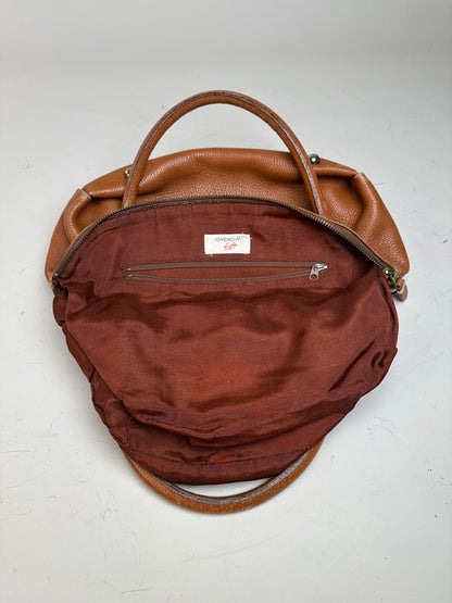 Vintage Givenchy Pebbled Leather Shoulder Bag Brown Gold