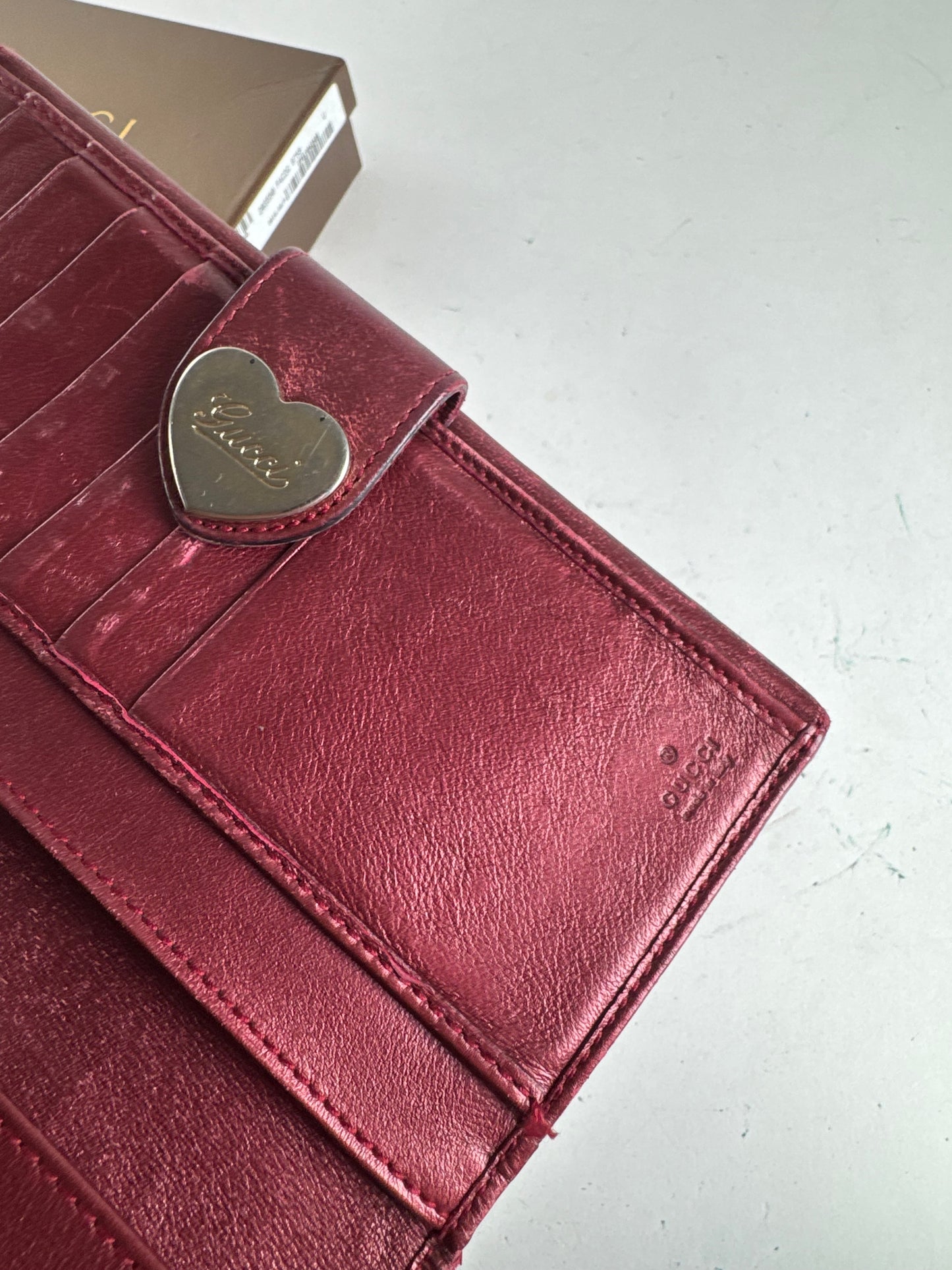 Vintage Gucci Monogram wallet beige purple