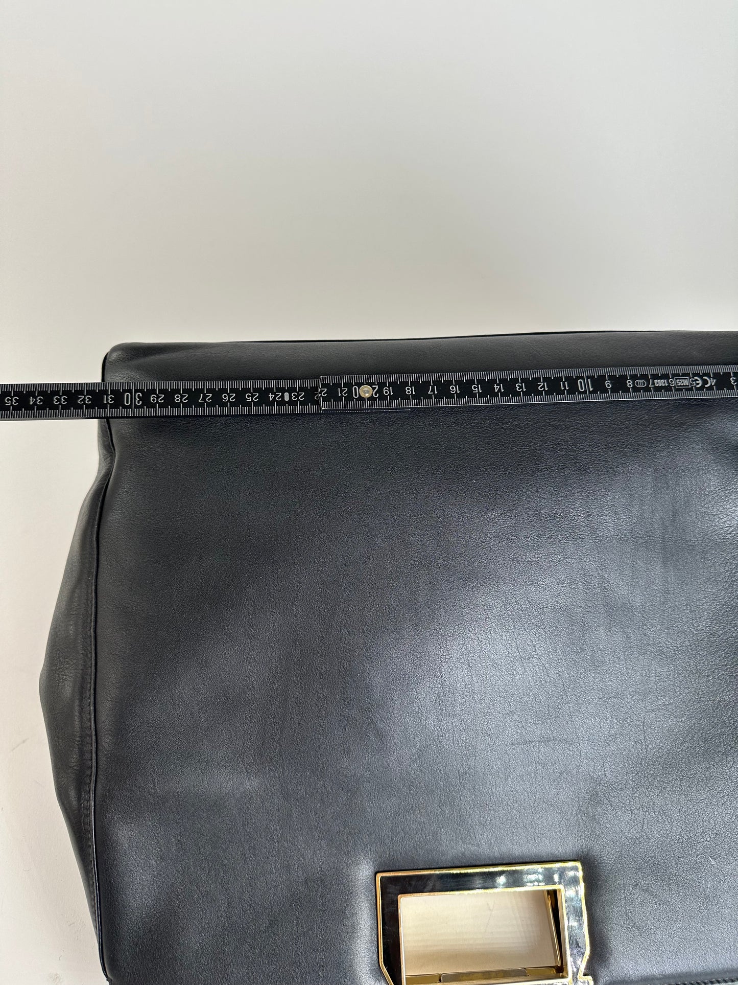 Vintage Salvatore Ferragamo Leather Frame Top Handle Handbag Black