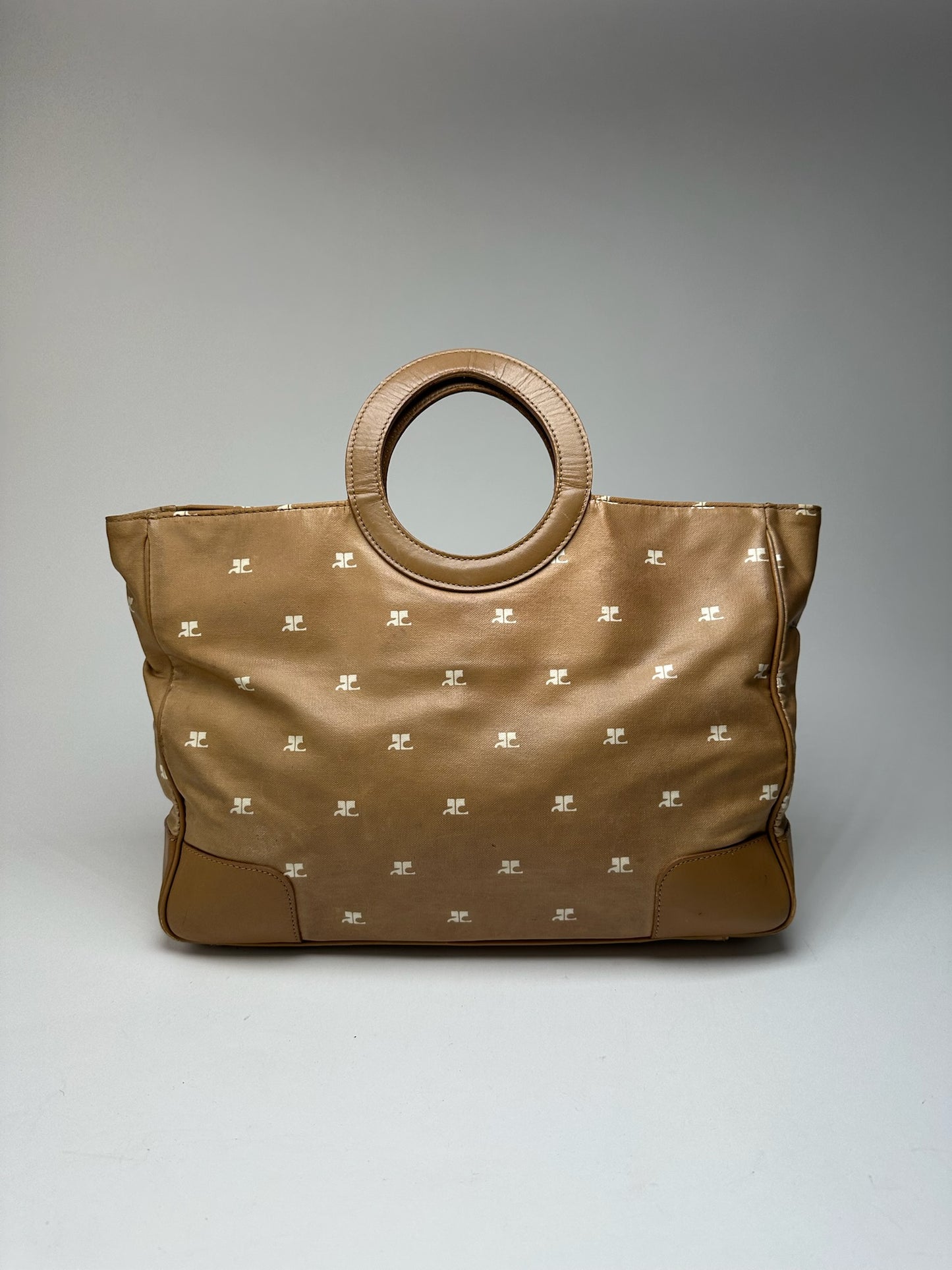 Sac à main vintage Courreges Monogram Doré Marron