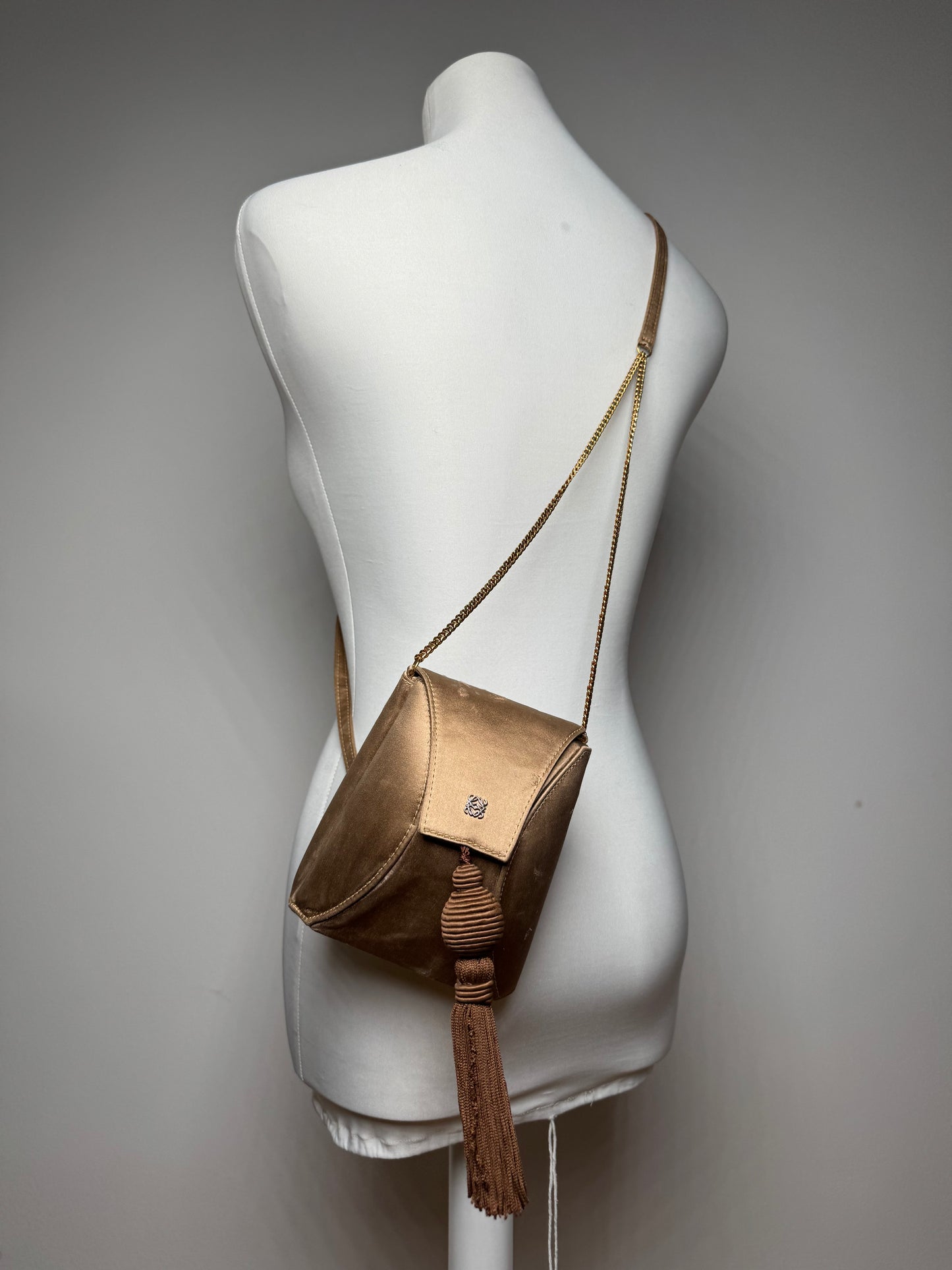 Vintage Loewe Madrid 2Way Crossbody Bag Gold