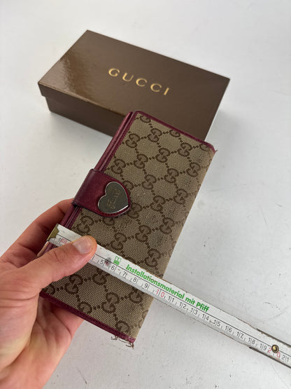 Vintage Gucci Monogram wallet beige purple