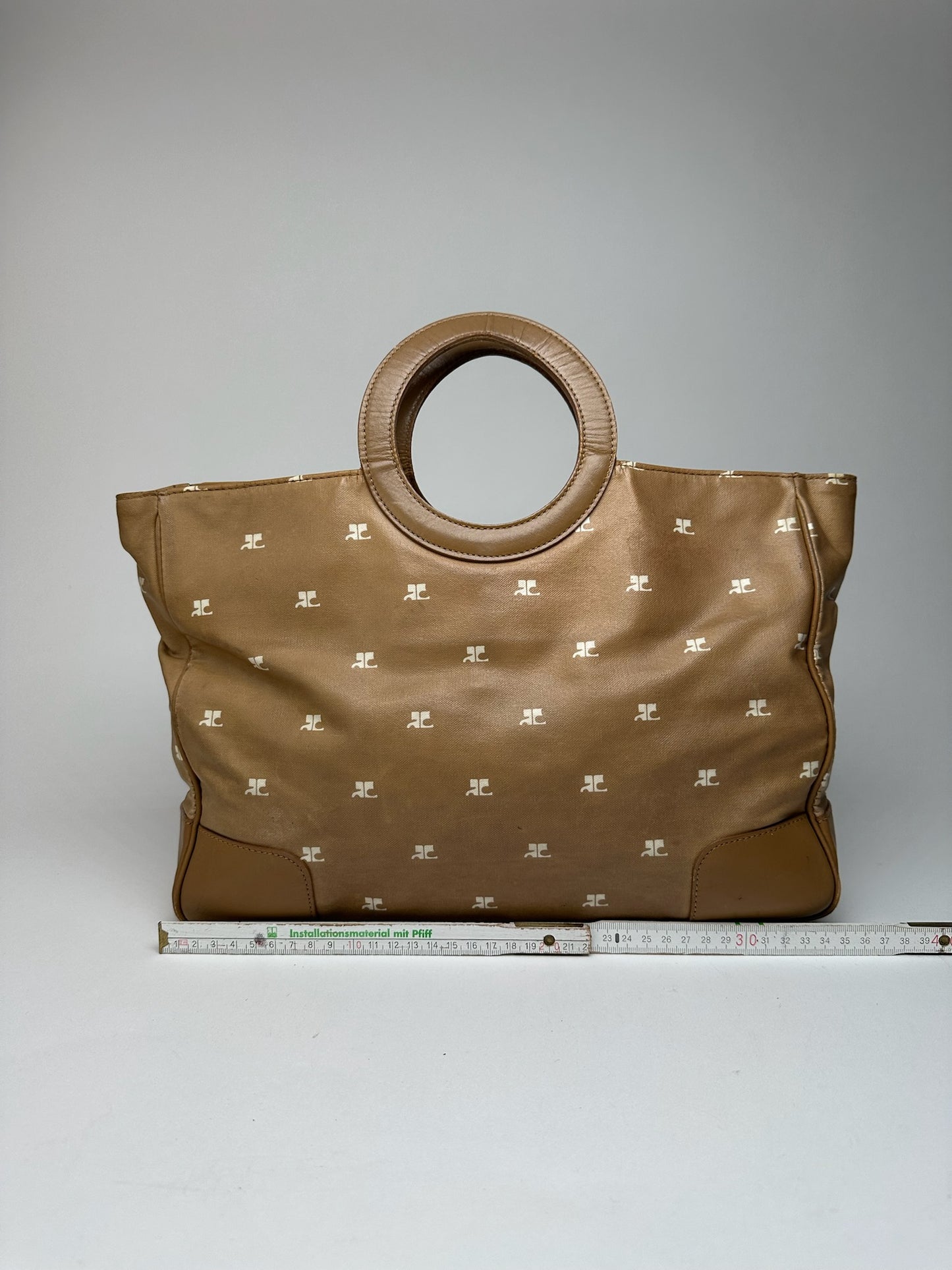 Sac à main vintage Courreges Monogram Doré Marron