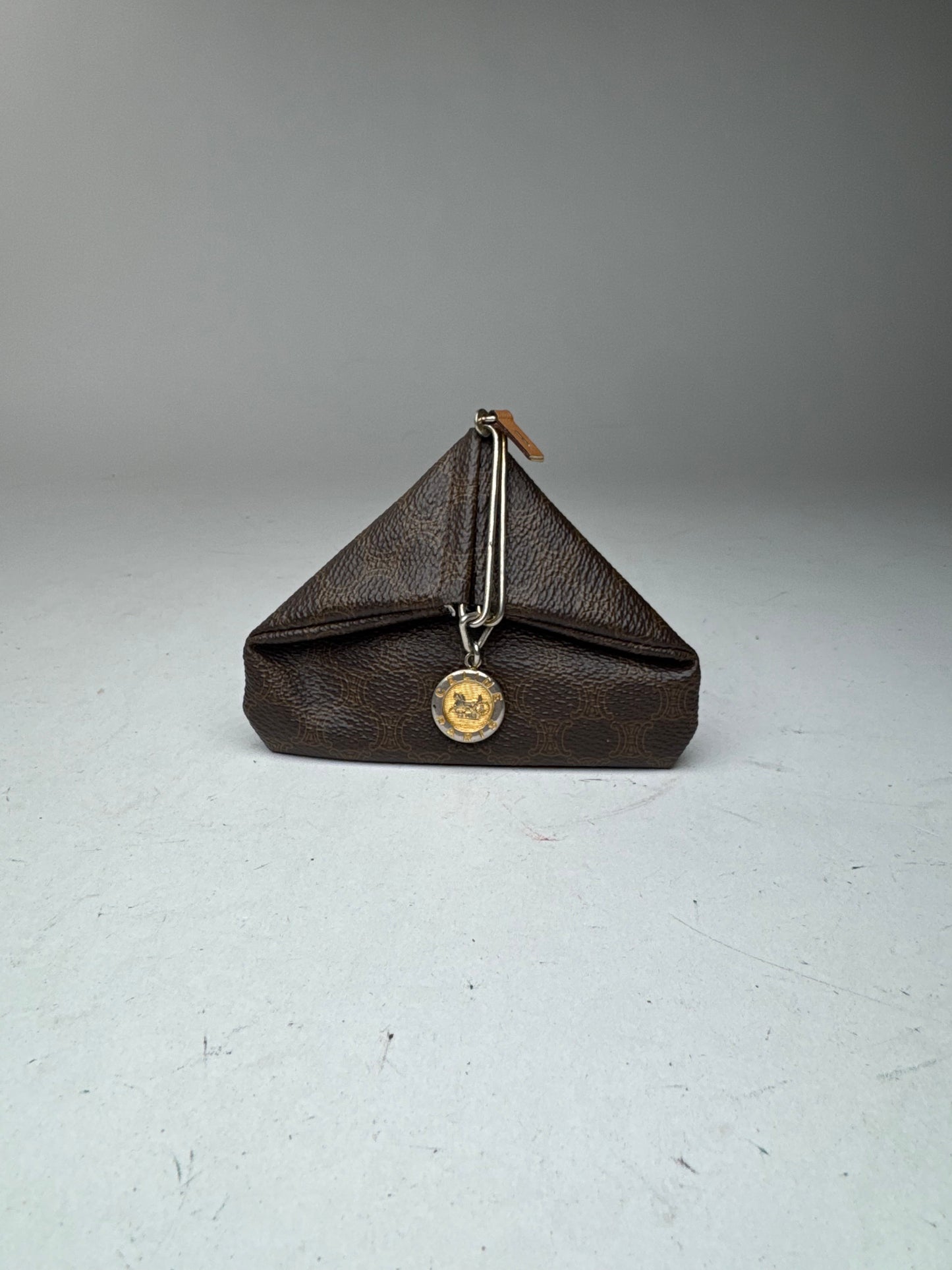 Vintage Celine Paris leather monogram case brown