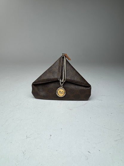 Vintage Celine Paris leather monogram case brown