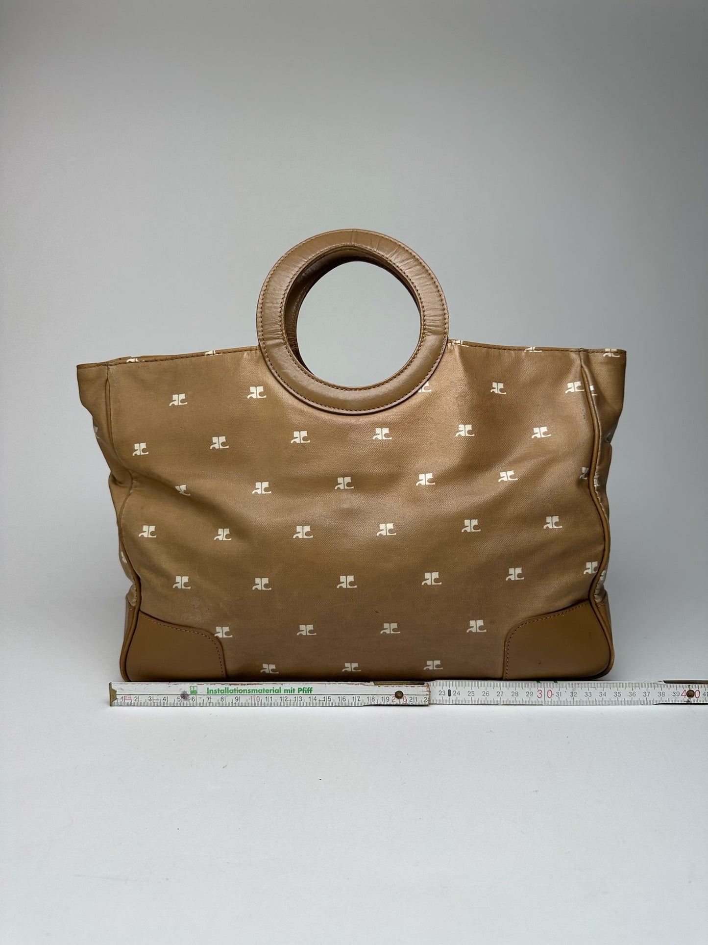 Sac à main vintage Courreges Monogram Doré Marron