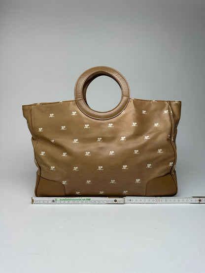 Sac à main vintage Courreges Monogram Doré Marron